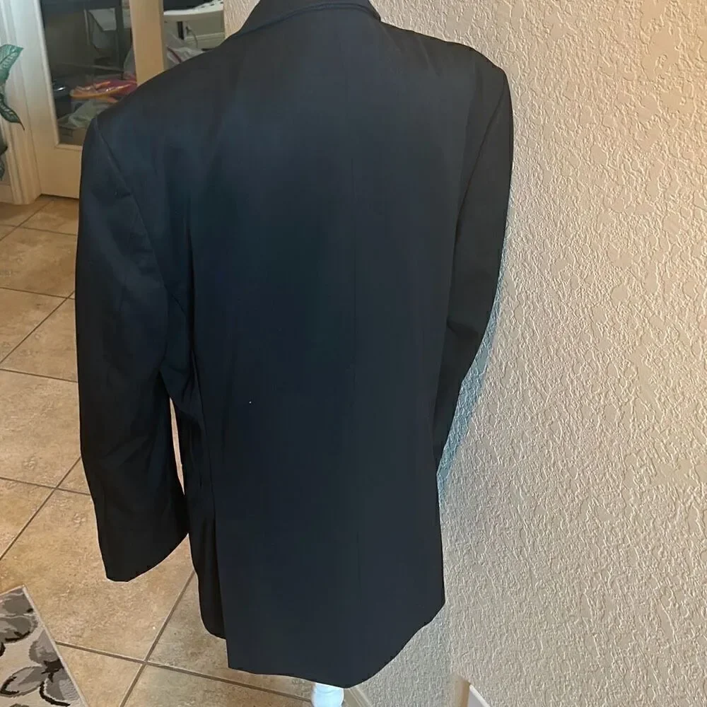 Michael Kors Men's Size 40L Classic Suit Jacket Black Double Button Formal